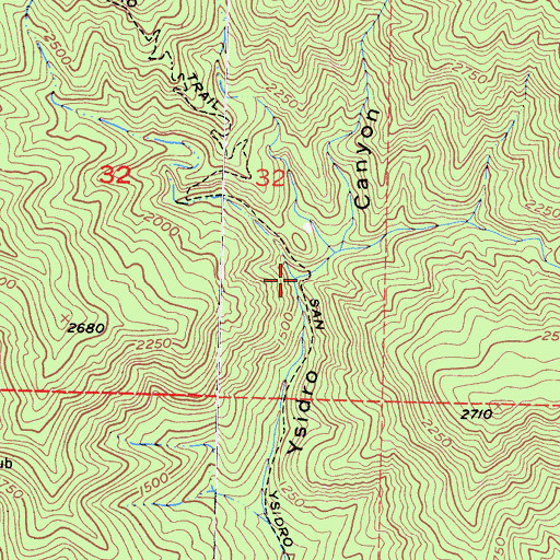 Topographic Map of San Ysidro Trail, CA
