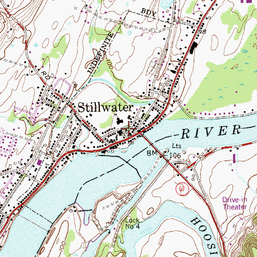 Topographic Map of Stillwater Volunteer Fire Department Newland Wood Fire Company, NY