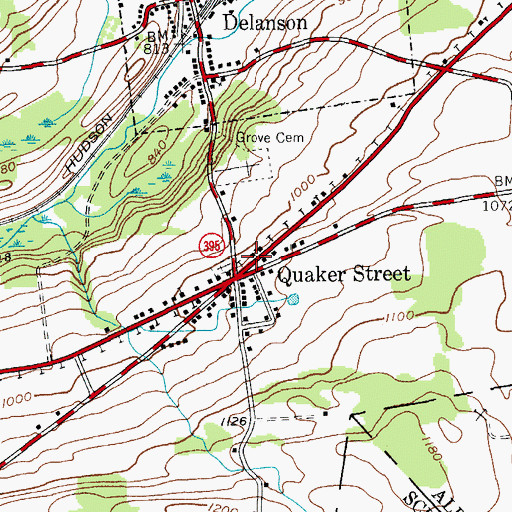 Topographic Map of Quaker Street Fire District 1, NY