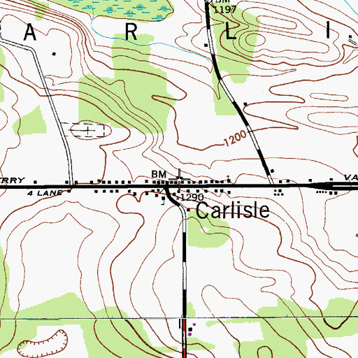 Topographic Map of Carlisle Volunteer Fire Department, NY