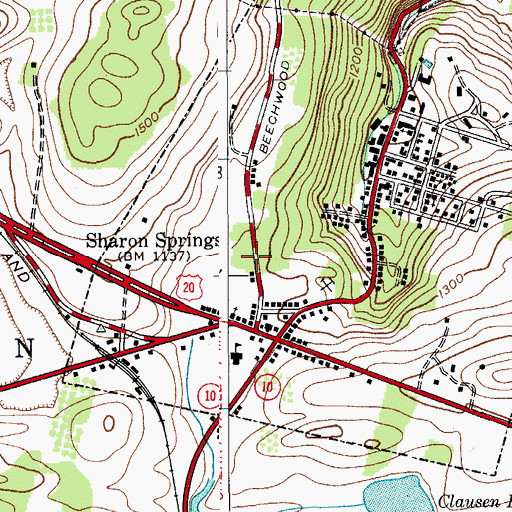 Topographic Map of Sharon Springs Joint Fire District, NY