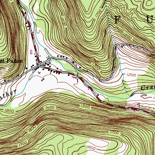 Topographic Map of West Fulton Volunteer Fire Department, NY