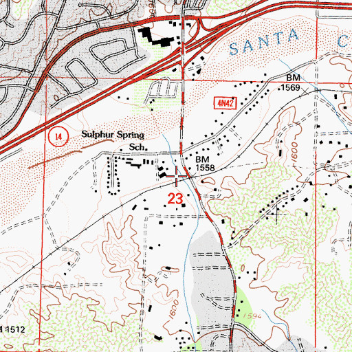 Topographic Map of Sand Canyon, CA