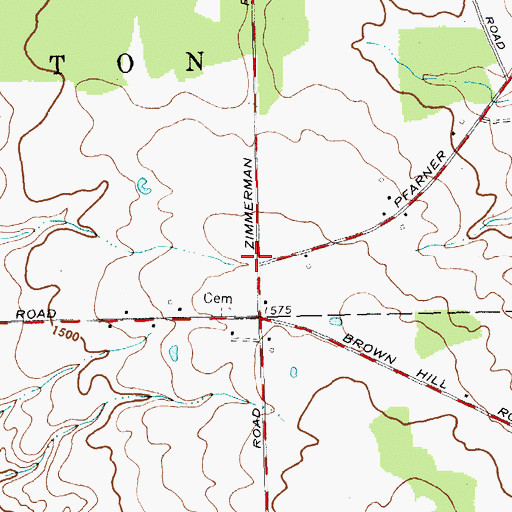 Topographic Map of Boston Volunteer Fire Company Station 2, NY