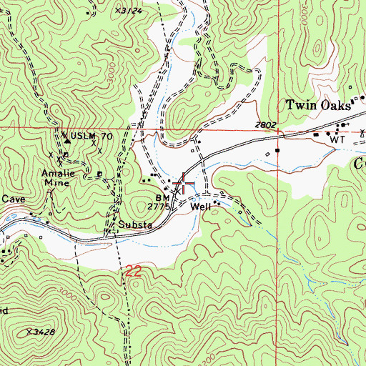 Topographic Map of Sand Canyon, CA