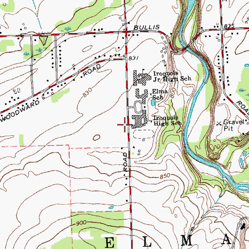Topographic Map of Elma Volunteer Fire Company Station 2, NY