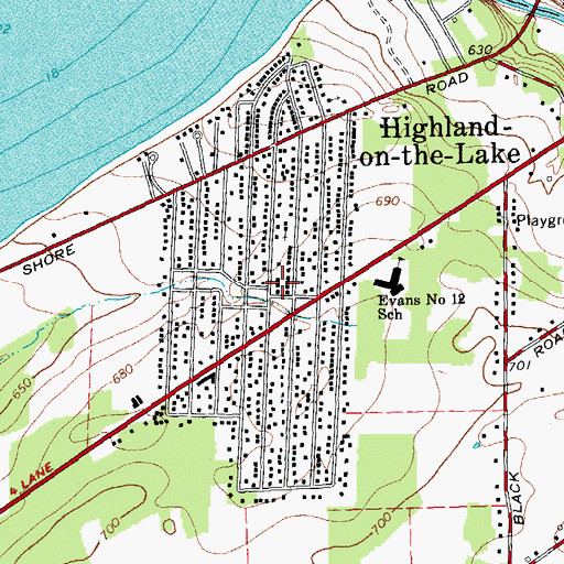 Topographic Map of Highland Hose Volunteer Fire Company, NY