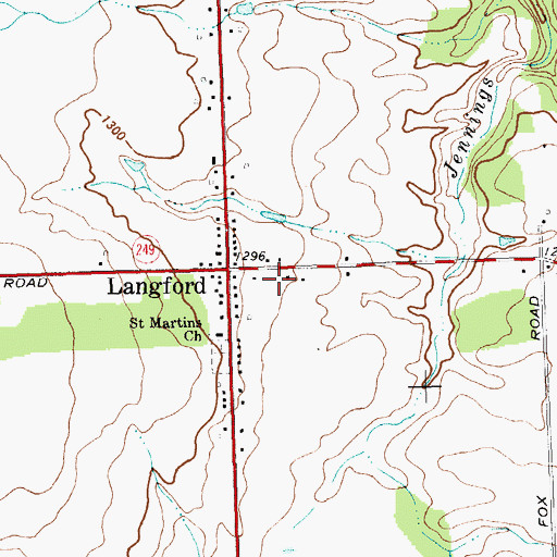 Topographic Map of Langford - New Oregon Volunteer Fire Company, NY