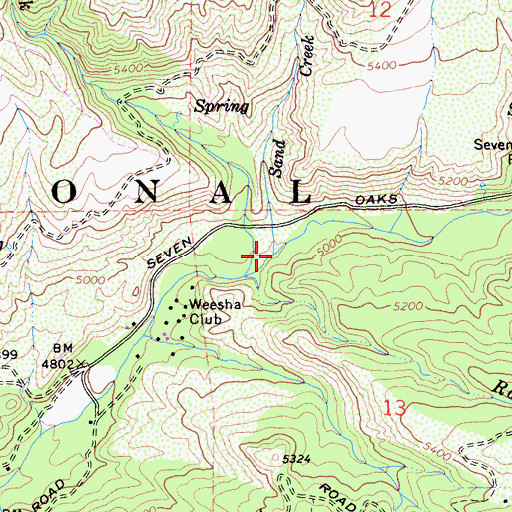 Topographic Map of Sand Creek, CA