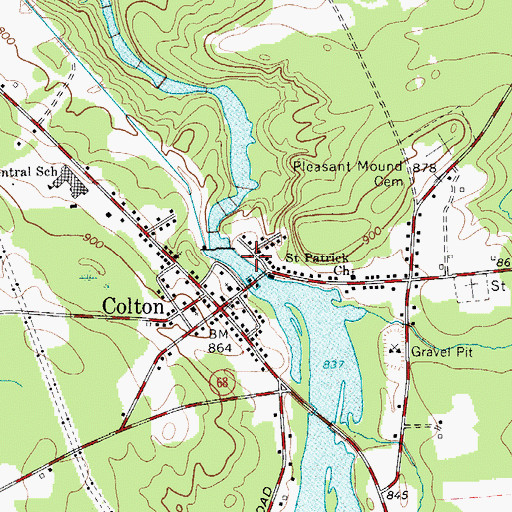 Topographic Map of Colton Volunteer Fire Department Company 1, NY