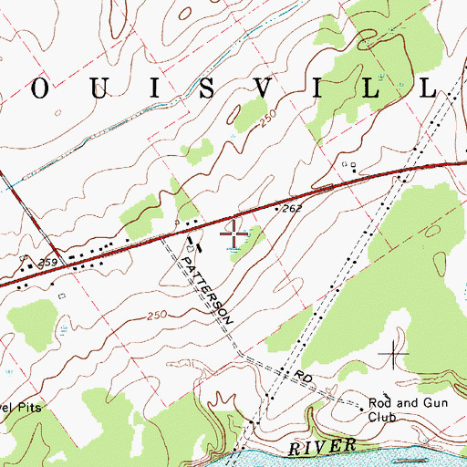 Topographic Map of Louisville Volunteer Fire Department Station 2, NY