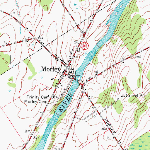 Topographic Map of Morley Volunteer Fire Company, NY
