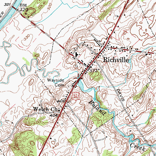 Topographic Map of Richville Volunteer Fire Department, NY