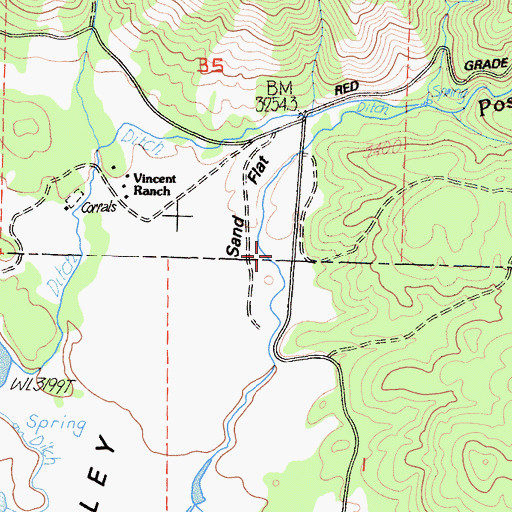 Topographic Map of Sand Flat, CA