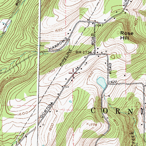 Topographic Map of Gibson Volunteer Fire Department Station 2, NY