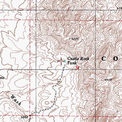 Topographic Map of Castle Rock Tank, AZ