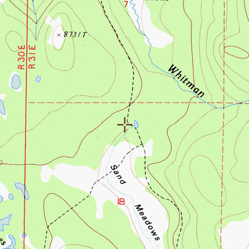 Topographic Map of Sand Meadows, CA