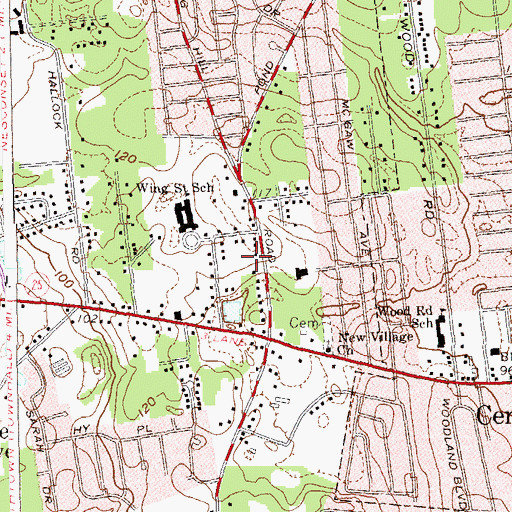Topographic Map of Centereach Fire Department Station 2, NY