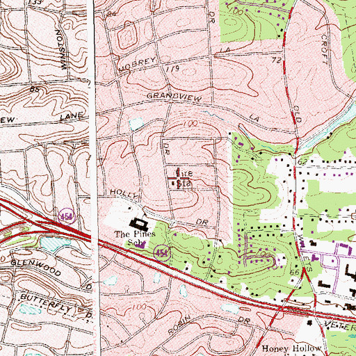 Topographic Map of Hauppauge Fire Department, NY