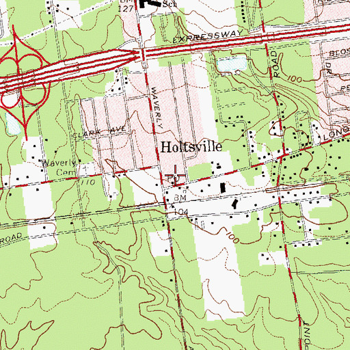 Topographic Map of Holtsville Fire Department, NY
