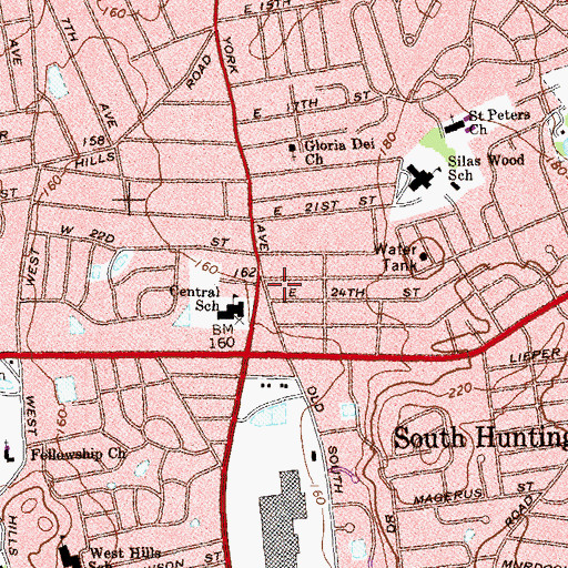 Topographic Map of Huntington Manor Fire Department Sub Station 2, NY