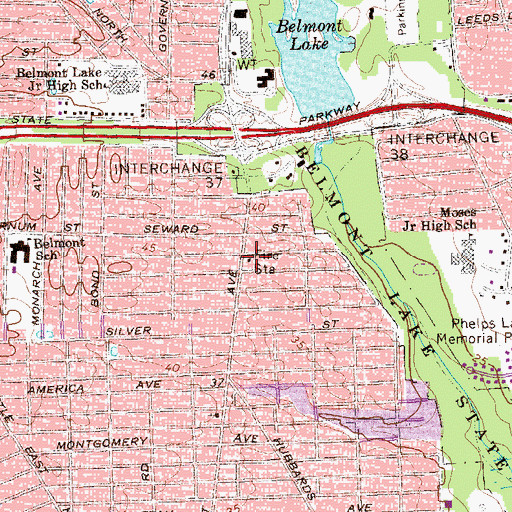 Topographic Map of North Babylon Volunteer Fire Station, NY