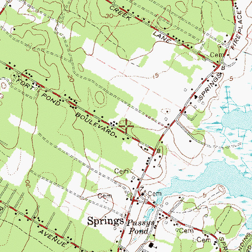 Topographic Map of Springs Fire Department, NY