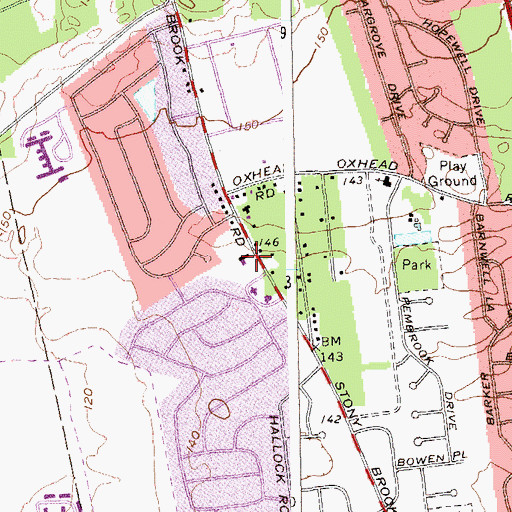 Topographic Map of Stony Brook Fire Department Station 2, NY
