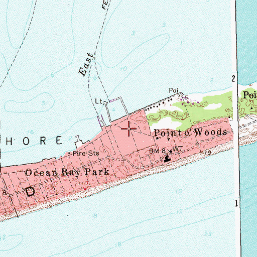 Topographic Map of Point O' Woods Fire District, NY