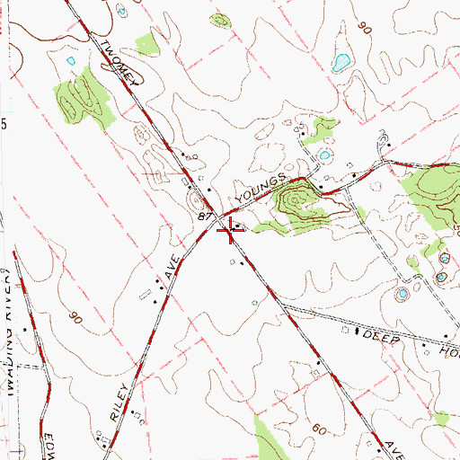 Topographic Map of Riverhead Volunteer Fire Department Station 3, NY