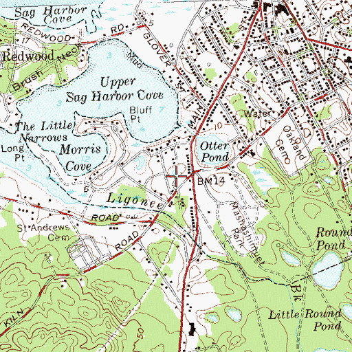 Topographic Map of Sag Harbor Fire Department Otter Hose Company 3, NY