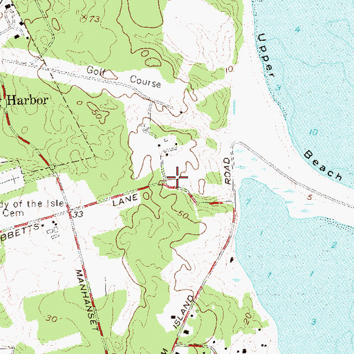 Topographic Map of Shelter Island Fire Department Manhanset Station, NY