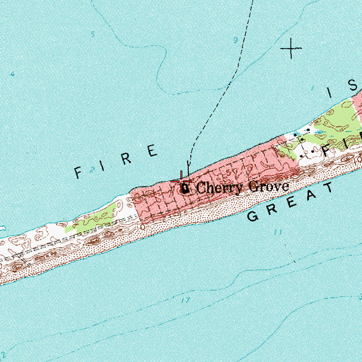 Topographic Map of Cherry Grove Fire District, NY