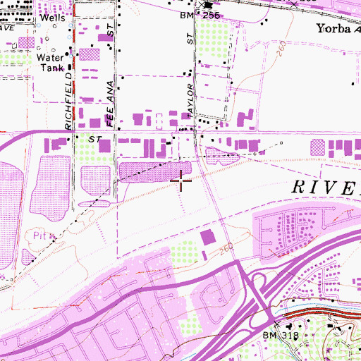 Topographic Map of Santa Ana Canyon, CA