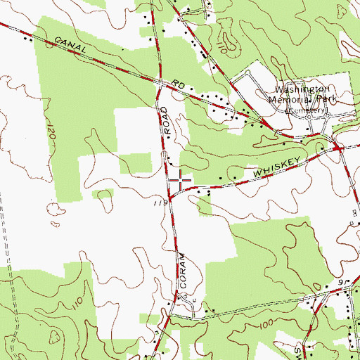 Topographic Map of Coram Fire Station, NY