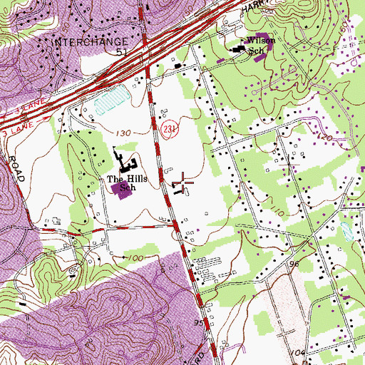 Topographic Map of Dix Hills Fire Station, NY