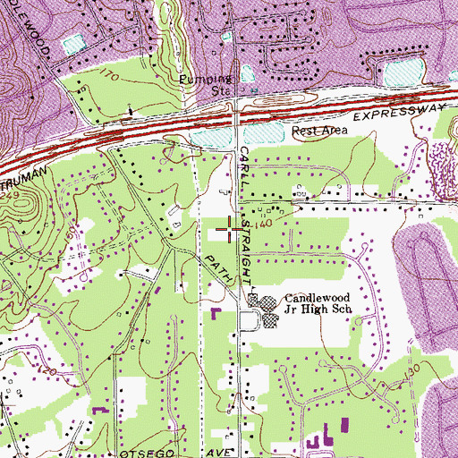 Topographic Map of Dix Hills Fire Station, NY
