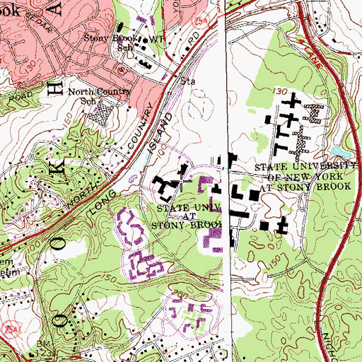 Topographic Map of Stony Brook Volunteer Ambulance Service, NY