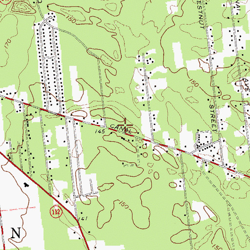 Topographic Map of Terryville Fire Department, NY