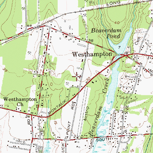 Topographic Map of Westhampton Beach Volunteer Fire Department, NY