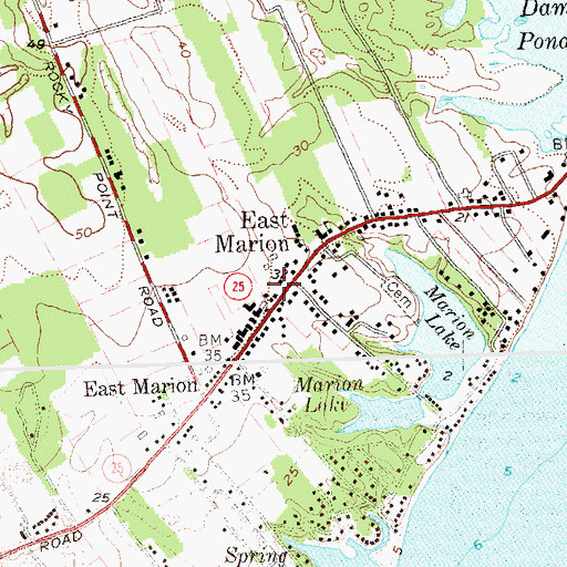 Topographic Map of East Marion Fire Station, NY