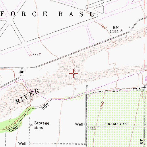 Topographic Map of Santa Ana Wash, CA