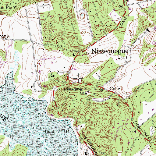 Topographic Map of Nissequogue Fire Department, NY