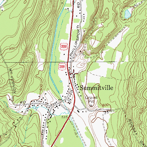Topographic Map of Summitville Volunteer Fire Company 1, NY