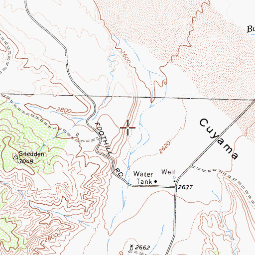 Topographic Map of Santa Barbara Canyon, CA