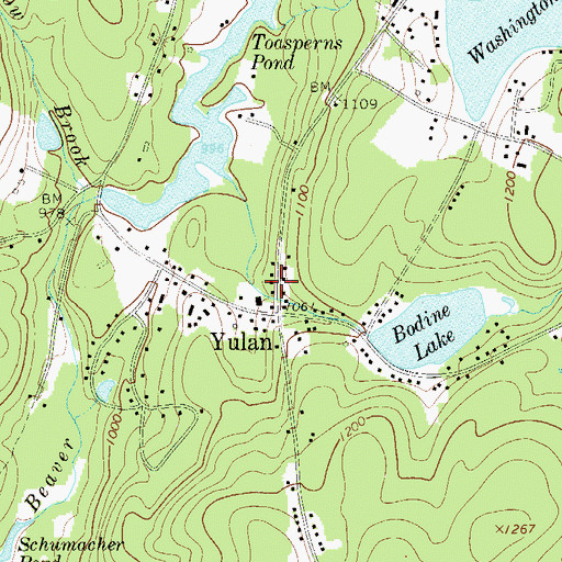 Topographic Map of Yulan Volunteer Fire Department Yulan Station, NY