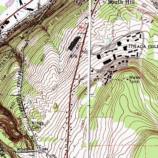 Topographic Map of Ithaca Fire Department South Hill Station 5, NY