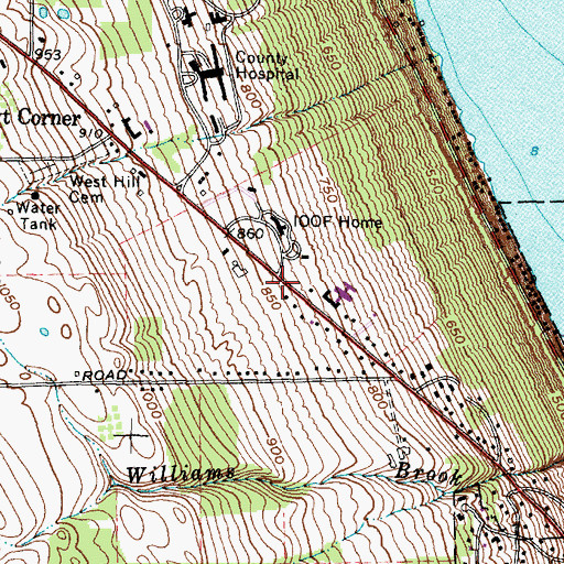 Topographic Map of Ithaca Fire Department West Hill Station 6, NY