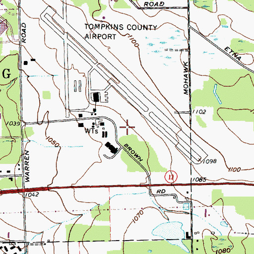 Topographic Map of Tompkins County Fire and Emergency Medical Service, NY