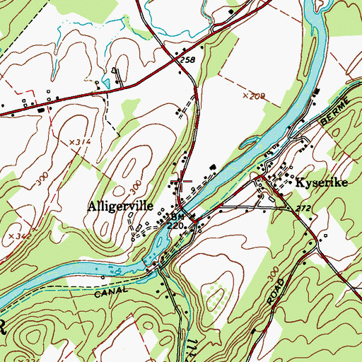 Topographic Map of Accord Fire District Alligerville Volunteer Fire Company 3, NY